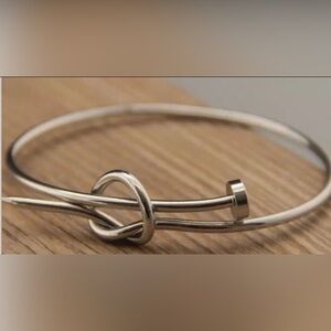 New- Knotted Nail Bracelet-silver tone